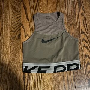 Nike Pro Olive Green Athletic Crop